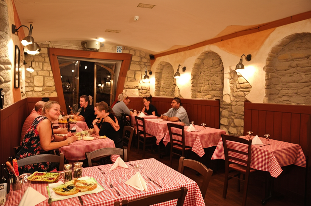 Salón con muros romanos